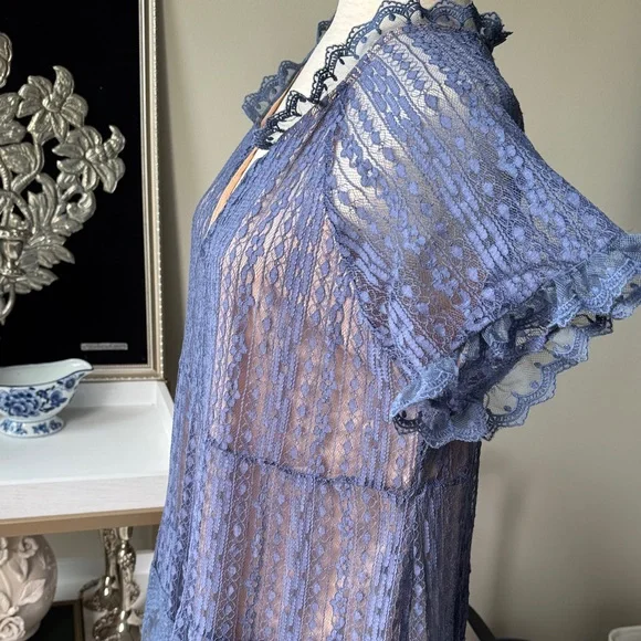 Sundance Navy Lace Midi Dress - Picture 3 of 7